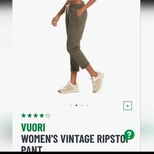 Vuori Women's Vintage Ripstop Pant - Olive